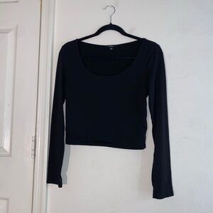 Ambiance Black Long Sleeve Crop Top